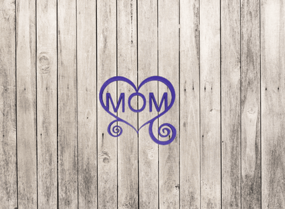 Beautiful 3D printed MOM in heart sign, Multiple Color Options Available - Vegas Custom Creations