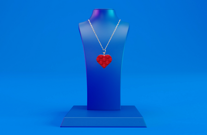18" Silver Plated Lego® Red Heart Necklace image 0