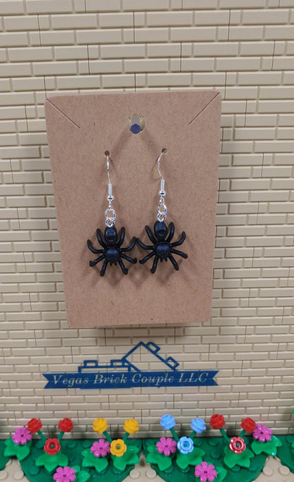 Spider Dangling Silver Plated Hook Earrings - Vegas Custom Creations
