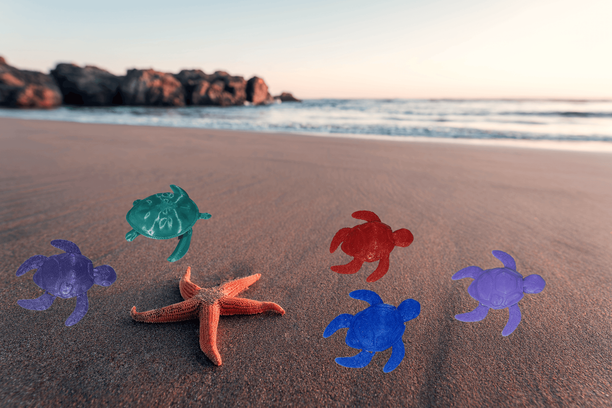 Cute Flexible 3D Printed Turtle, Multiple Color Options Available - Vegas Custom Creations