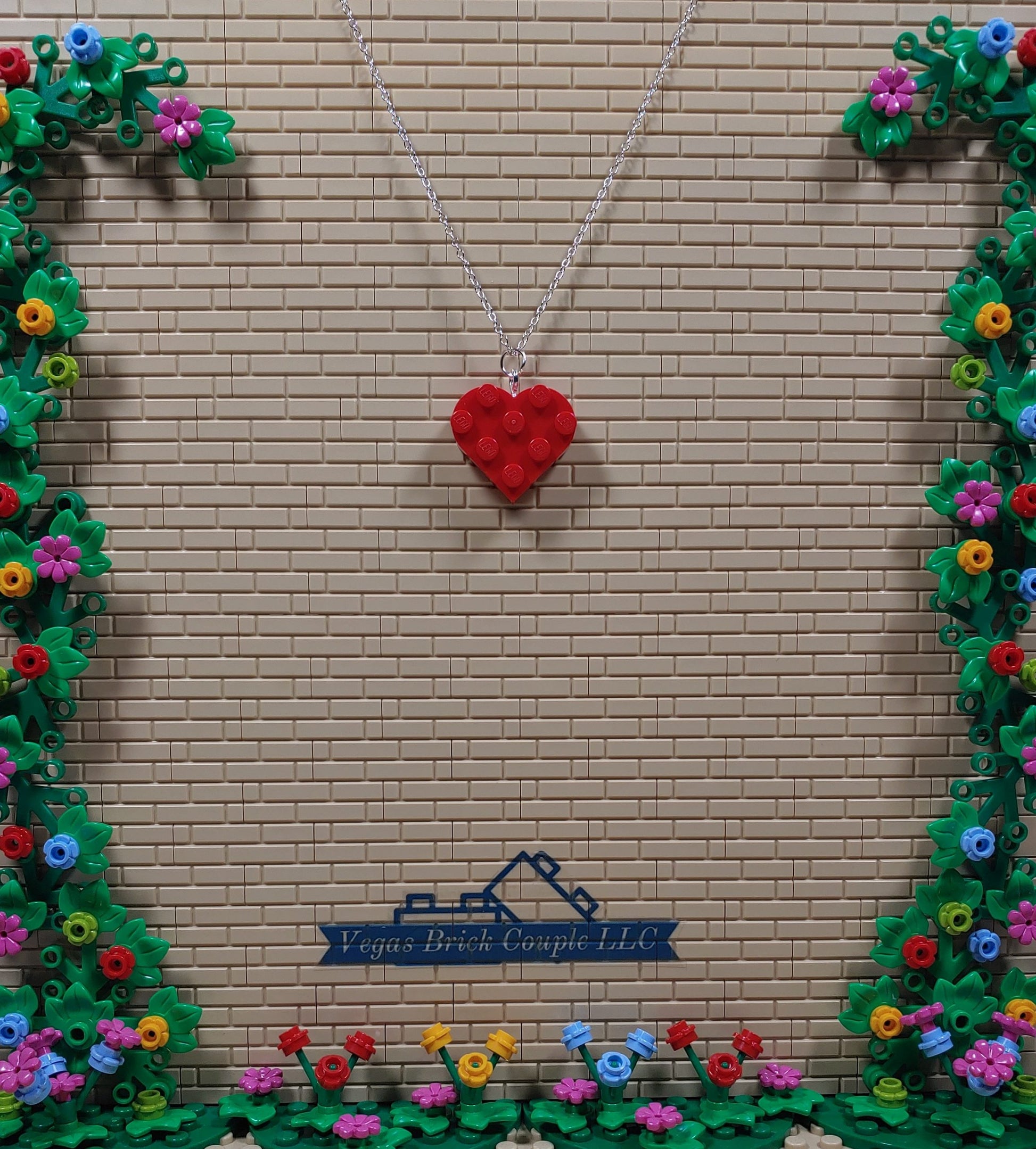 18" Silver Plated Lego® Red Heart Necklace image 4