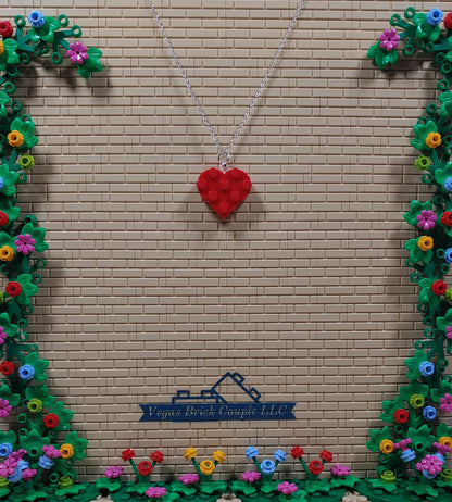 18" Silver Plated Lego® Red Heart Necklace image 4