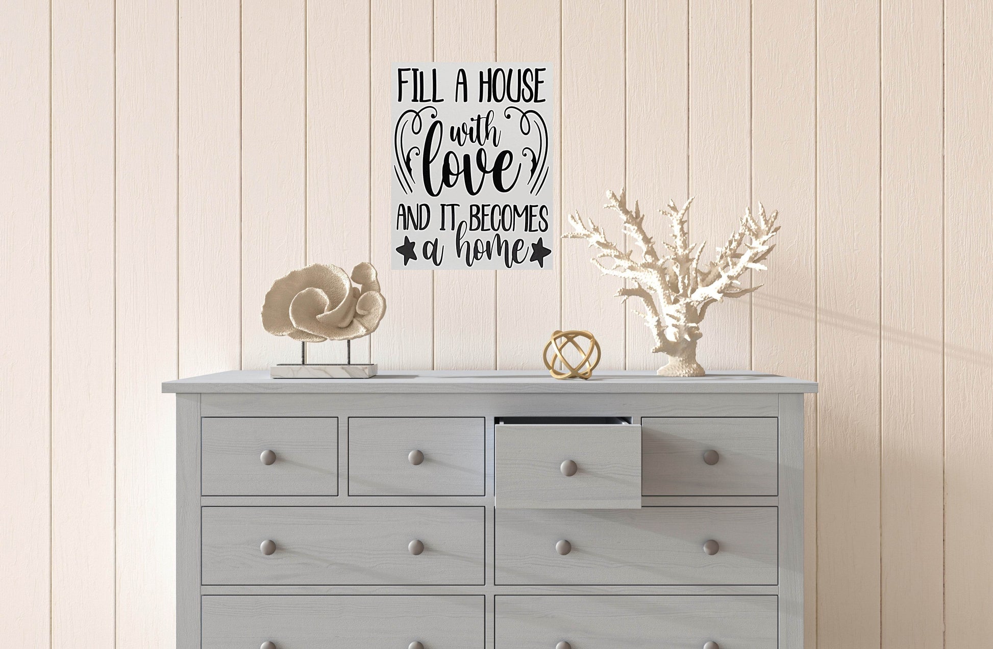 Fill a House with Love and it becomes a Home Aluminum Sign 8x10 - Vegas Custom Creations