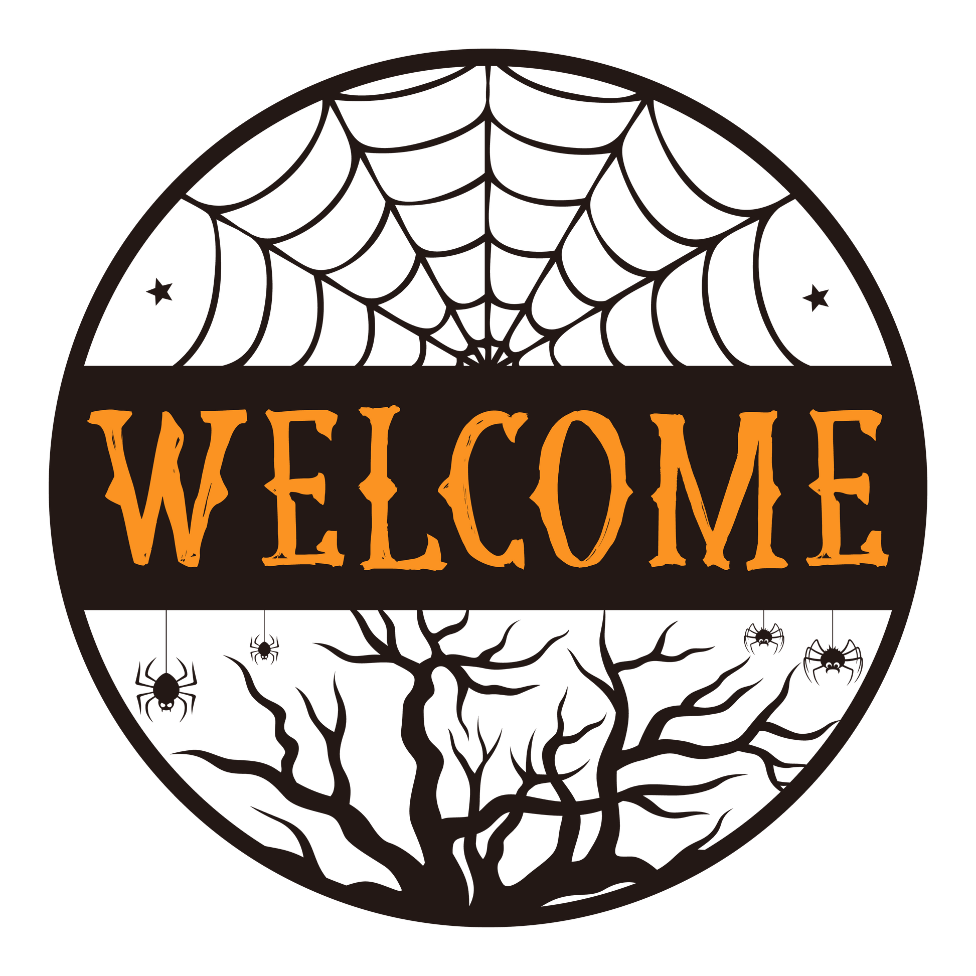 Round Cute and Spooky Halloween Sign (Multiple Designs and Sizes Available) - Vegas Custom Creations