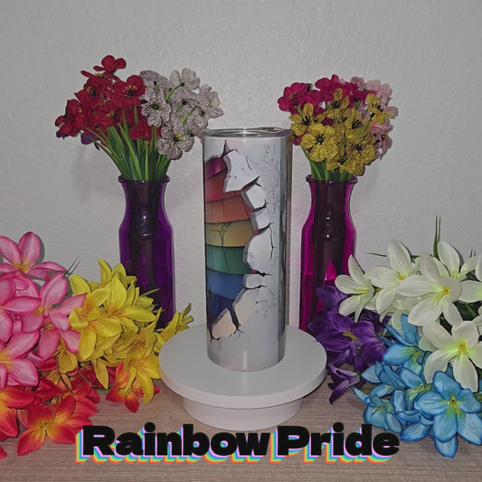 Rainbow Breakout Heart Tumbler