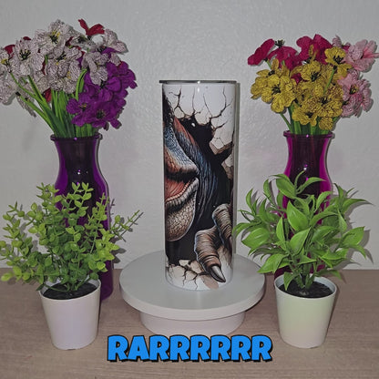 Awesome Breakout T-Rex 20oz Skinny Tumbler