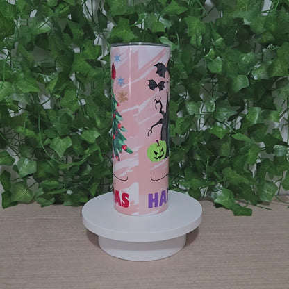 Happy HalloThankMas Gnome 20oz Skinny Tumbler
