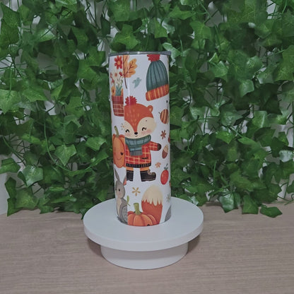 Cute Fall Animals 20oz Skinny Tumbler