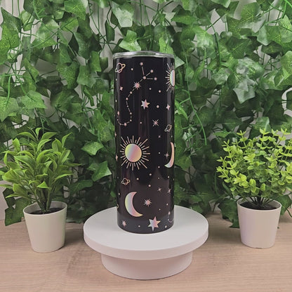 Zodiac Stars, Sun and Moon 20oz Skinny Tumbler (Multiple Designs Available)