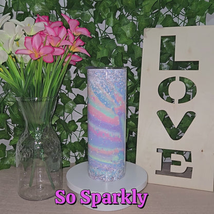 Personalized Glittery Opal Tumbler