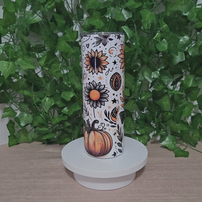 Fall Cute Pumpkin and Bows 20oz Skinny Tumbler