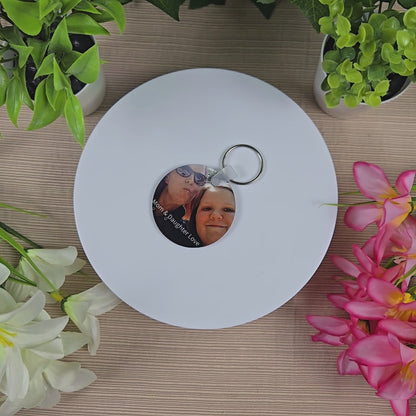 Round Double Sided Personalized Photo and Text Key Chain