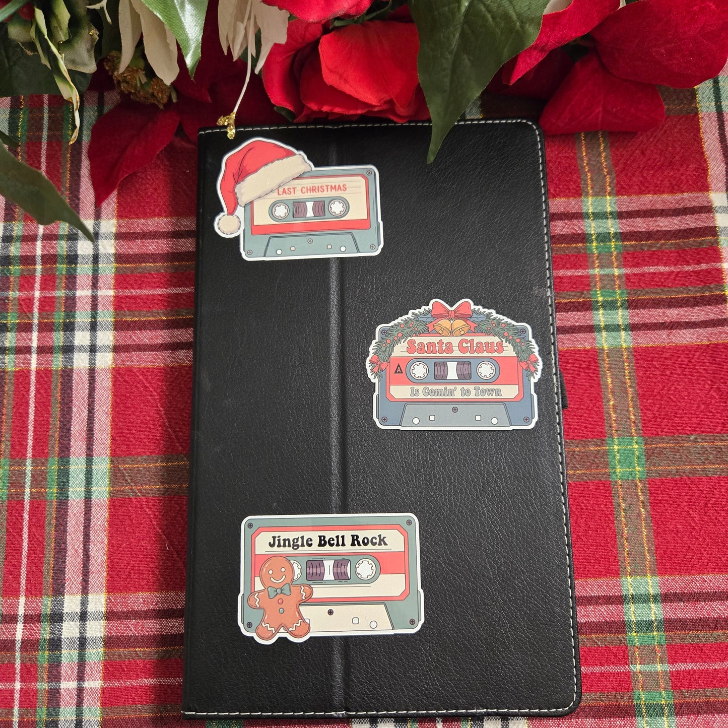 Vintage Christmas Music Cassette Stickers