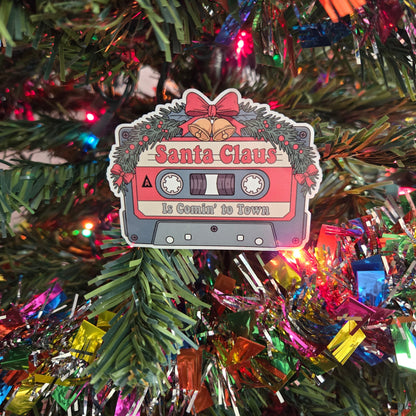 Vintage Christmas Music Cassette Stickers