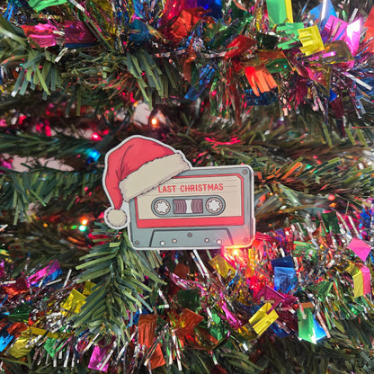 Vintage Christmas Music Cassette Stickers