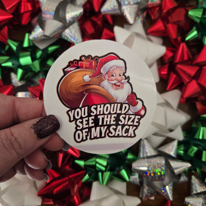 Round Cheeky Christmas Stickers