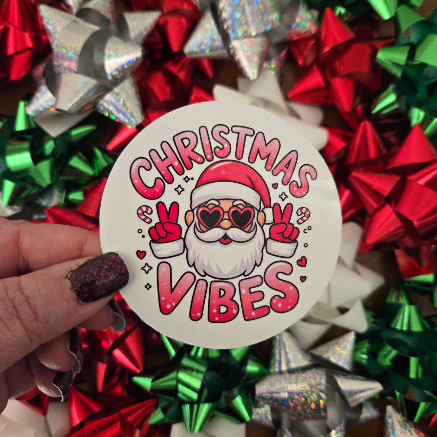 Round Cheeky Christmas Stickers