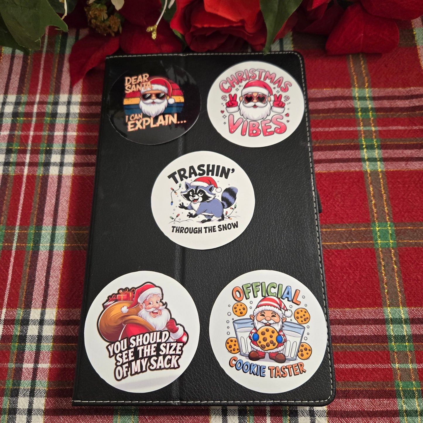 Round Cheeky Christmas Stickers