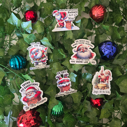Adult Humor Santa Christmas Stickers