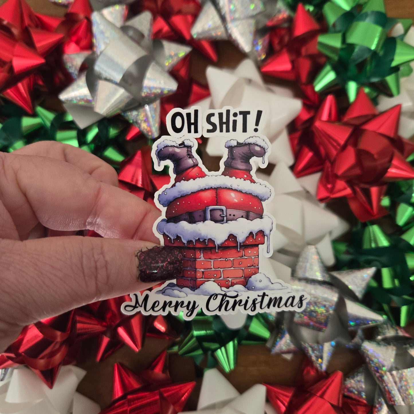 Adult Humor Santa Christmas Stickers